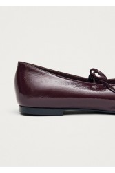 ALOHAS Sway Burgundy Leather Ballet Flats Μπορντώ Δερμάτινες Δετές Μπαλαρίνες