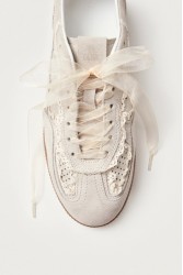 ALOHAS TB.490 Crochet Cream Leather Sneakers Κρεμ Κροσέ Δερμάτινα Sneakers