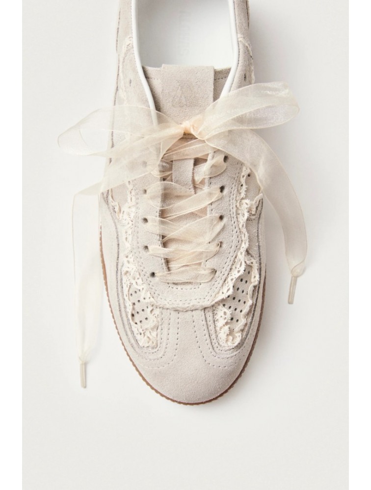 ALOHAS TB.490 Crochet Cream Leather Sneakers Κρεμ Κροσέ Δερμάτινα Sneakers