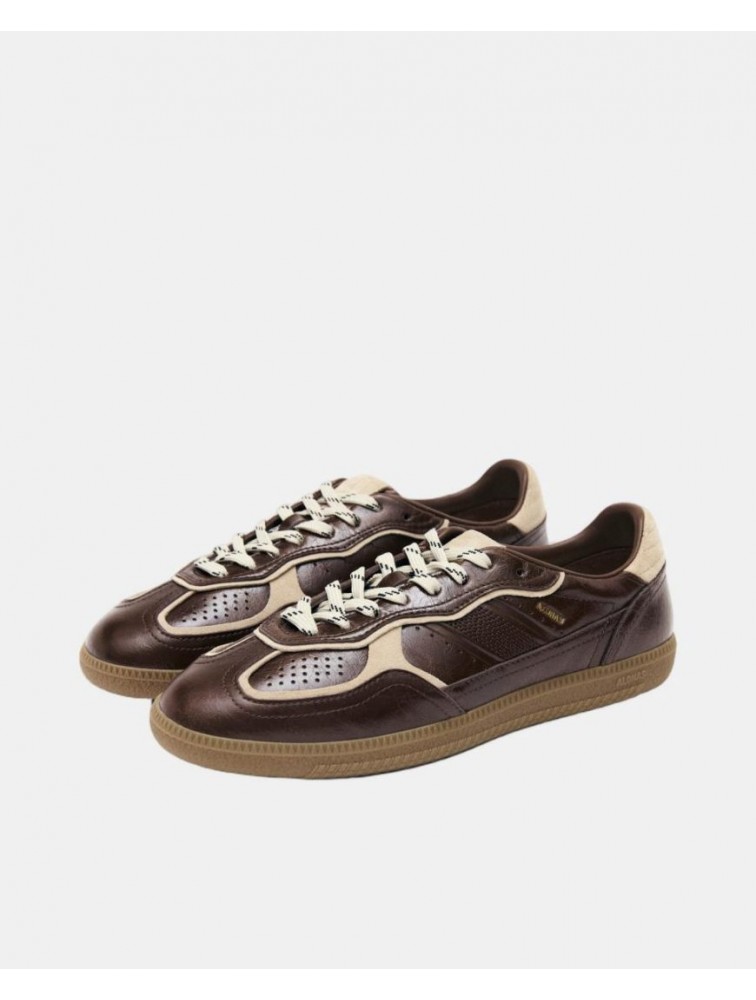 ALOHAS TB.490 Patent Brown Leather Sneakers Καφέ Δερμάτινα Sneakers