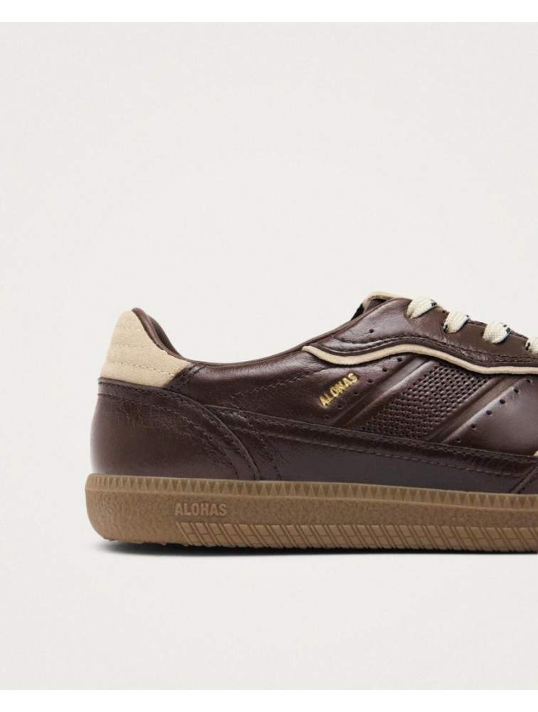 ALOHAS TB.490 Patent Brown Leather Sneakers Καφέ Δερμάτινα Sneakers