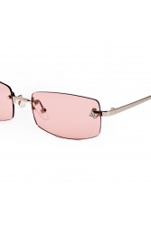 A\V SUNGLASSES Angel Pink Rectangular Metal Sunglasses