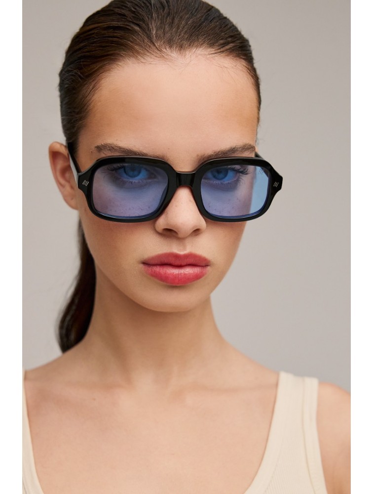 AV SUNGLASSES Ace Black Blue Μαύρα Γυαλιά Ηλίου με Μπλε Φακούς