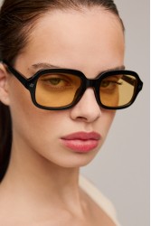 AV SUNGLASSES Ace Black Orange Μαύρα Γυαλιά Ηλίου με Πορτοκαλί Φακούς