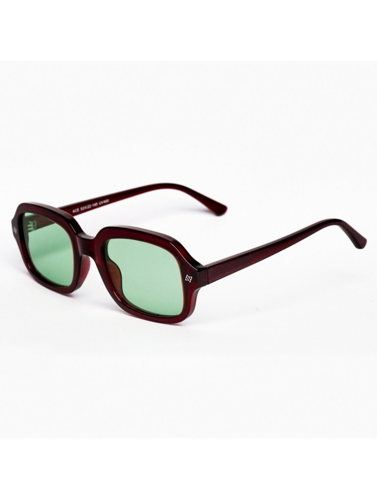 A\V SUNGLASSES Ace Μπορντώ Γυαλιά Ηλίου με πράσινους φακούς