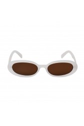 A\V SUNGLASSES Alex Milky Λευκά Γυαλιά Ηλίου με καφέ φακούς