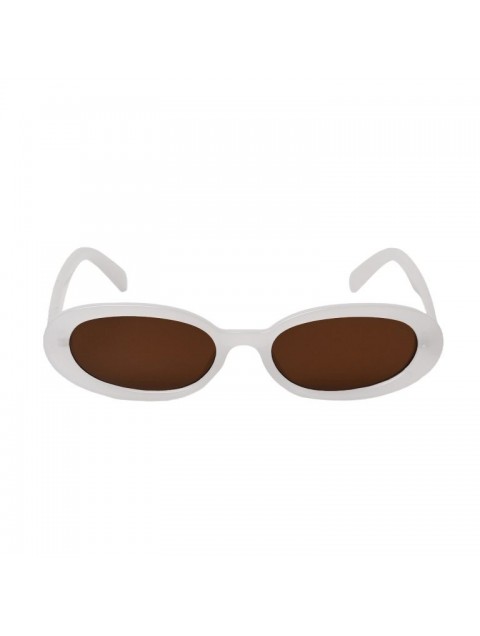 A\V SUNGLASSES Alex Milky White Sunglasses with Brown Lenses