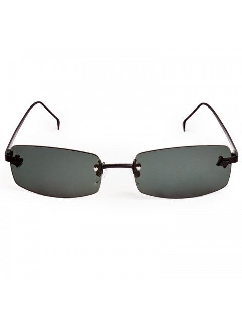 A\V SUNGLASSES Angel Black Rectangular Metal Sunglasses