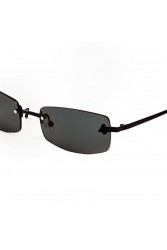 A\V SUNGLASSES Angel Black Rectangular Metal Sunglasses
