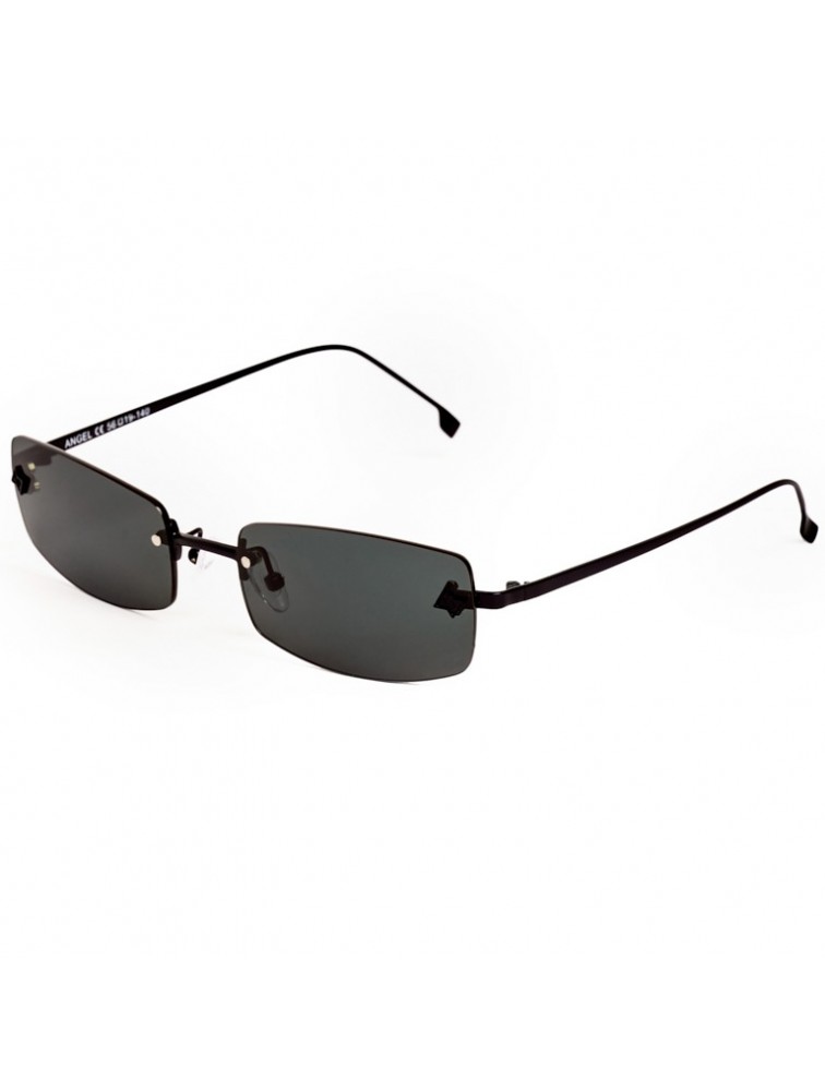 A\V SUNGLASSES Angel Black Rectangular Metal Sunglasses