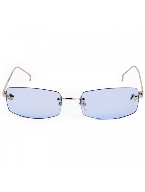 AV SUNGLASSES Angel Blue Ορθογώνια Ασημί Γυαλιά Ηλίου με Μπλε Φακούς