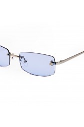 AV SUNGLASSES Angel Blue Ορθογώνια Ασημί Γυαλιά Ηλίου με Μπλε Φακούς