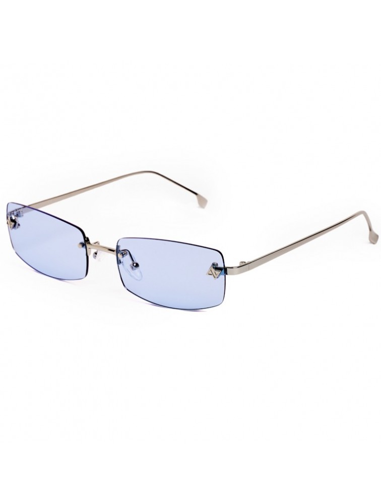 AV SUNGLASSES Angel Blue Ορθογώνια Ασημί Γυαλιά Ηλίου με Μπλε Φακούς