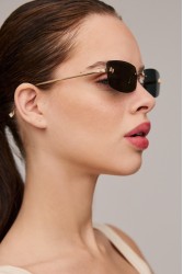 AV SUNGLASSES Angel Gold Ορθογώνια Χρυσά Γυαλιά Ηλίου με Πράσινους Φακούς