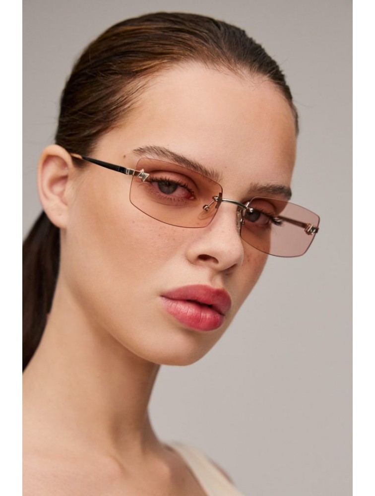 A\V SUNGLASSES Angel Pink Rectangular Metal Sunglasses