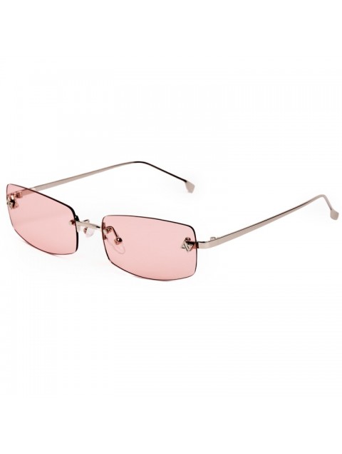 AV SUNGLASSES Angel Pink Ορθογώνια Ασημί Γυαλιά Ηλίου με Ροζ Φακούς