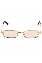 A\V SUNGLASSES Cali Beige Beige Rectangular Metal Sunglasses