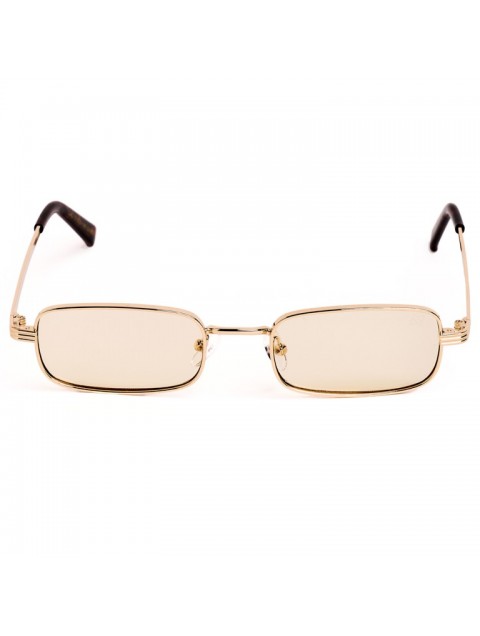 A\V SUNGLASSES Cali Beige Beige Rectangular Metal Sunglasses