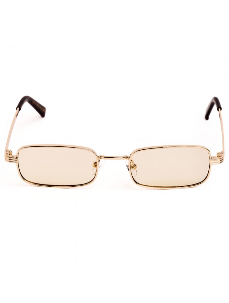 A\V SUNGLASSES Cali Beige Beige Rectangular Metal Sunglasses