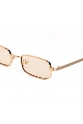 A\V SUNGLASSES Cali Beige Beige Rectangular Metal Sunglasses