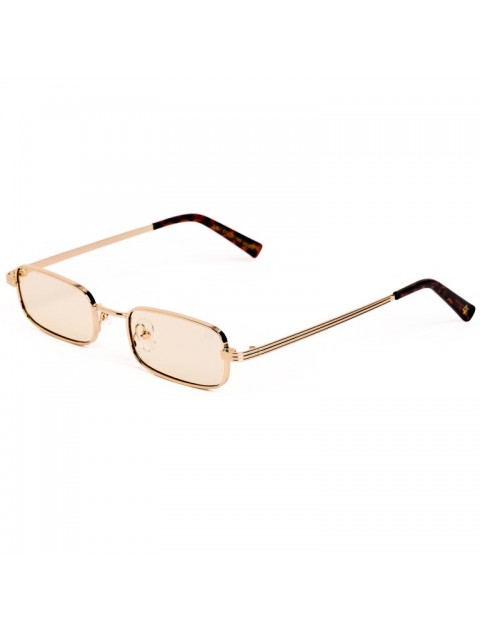A\V SUNGLASSES Cali Beige Beige Rectangular Metal Sunglasses