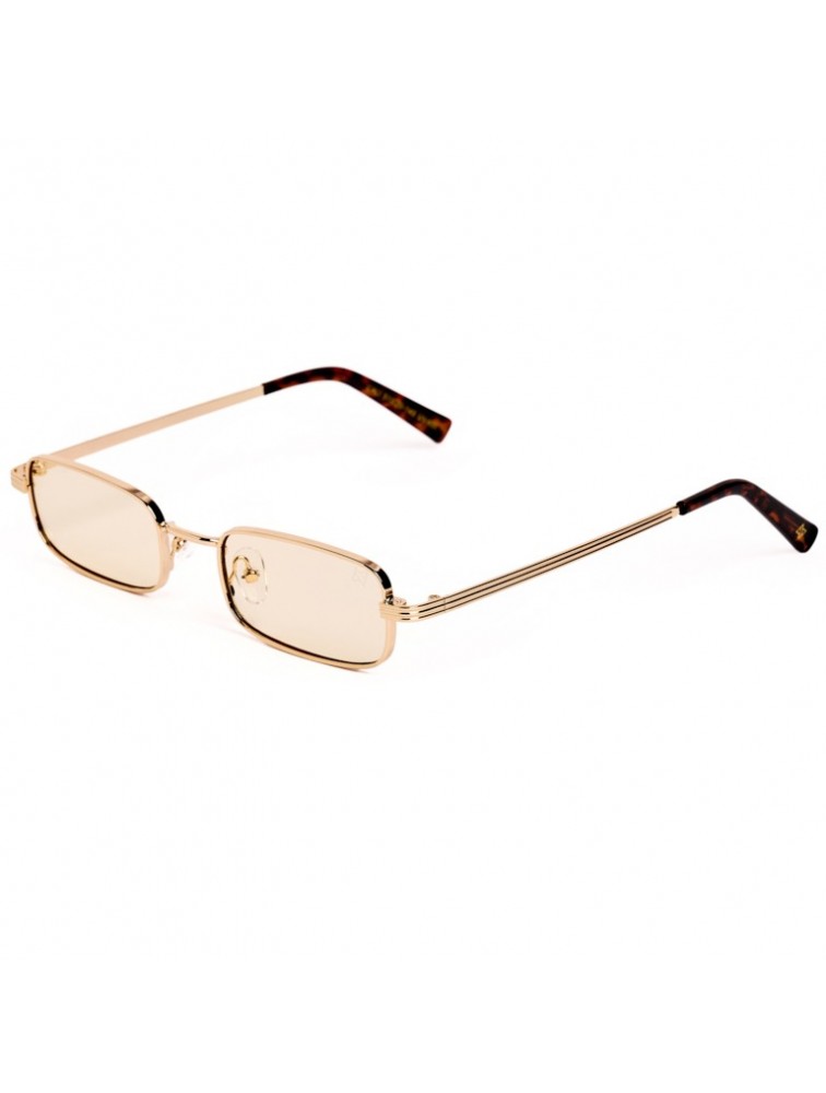A\V SUNGLASSES Cali Beige Beige Rectangular Metal Sunglasses