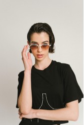 A\V SUNGLASSES Daria Λευκά μεταλλικά Γυαλιά Ηλίου
