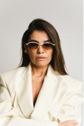 A\V SUNGLASSES Daria Λευκά μεταλλικά Γυαλιά Ηλίου