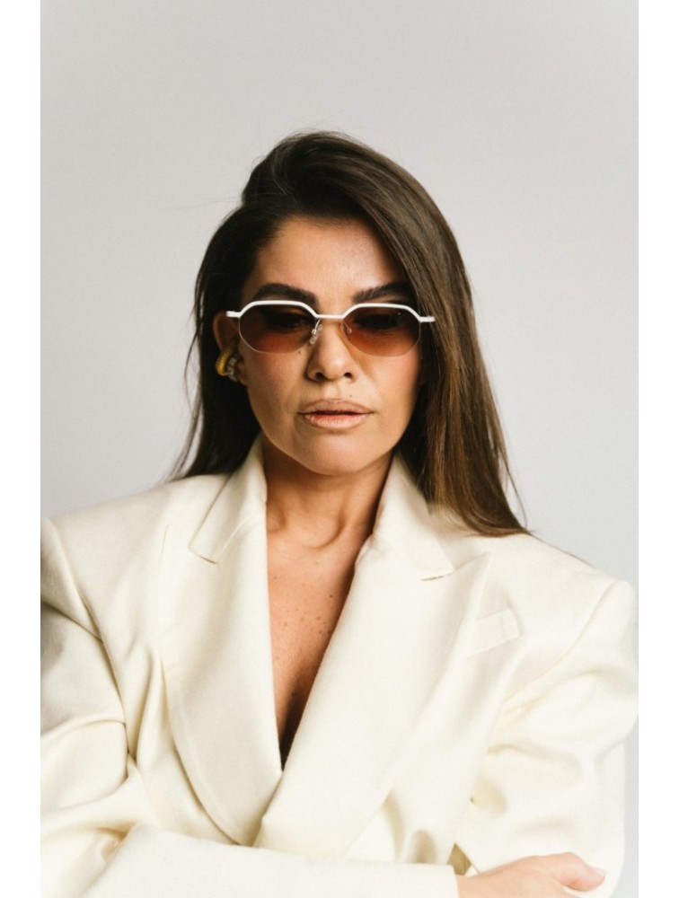A\V SUNGLASSES Daria Λευκά μεταλλικά Γυαλιά Ηλίου
