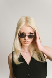 A\V SUNGLASSES Daria Μαύρα μεταλλικά Γυαλιά Ηλίου