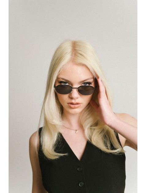 A\V SUNGLASSES Daria Μαύρα μεταλλικά Γυαλιά Ηλίου