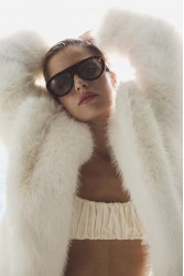 A\V SUNGLASSES Izabel Brown Blue Καφέ γυαλιά ηλίου με μπλε φακούς