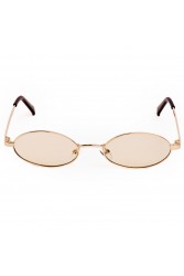 A\V SUNGLASSES Kyoto Beige Gold Metallic Oval Sunglasses