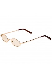 A\V SUNGLASSES Kyoto Beige Gold Metallic Oval Sunglasses