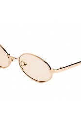A\V SUNGLASSES Kyoto Beige Gold Metallic Oval Sunglasses