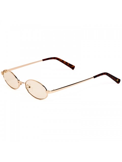 A\V SUNGLASSES Kyoto Beige Gold Metallic Oval Sunglasses