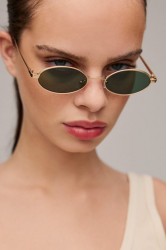 A\V SUNGLASSES Kyoto Gold Gold Metallic Oval Sunglasses