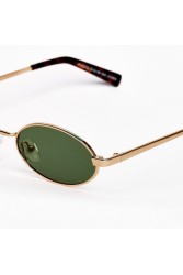 A\V SUNGLASSES Kyoto Gold Gold Metallic Oval Sunglasses
