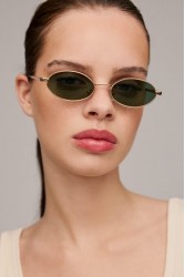 A\V SUNGLASSES Kyoto Gold Gold Metallic Oval Sunglasses