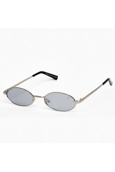 A\V SUNGLASSES Kyoto Silver Mirror Silver Metal Oval Sunglasses