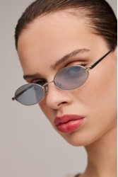 A\V SUNGLASSES Kyoto Silver Mirror Silver Metal Oval Sunglasses