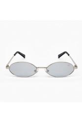 A\V SUNGLASSES Kyoto Silver Mirror Silver Metal Oval Sunglasses