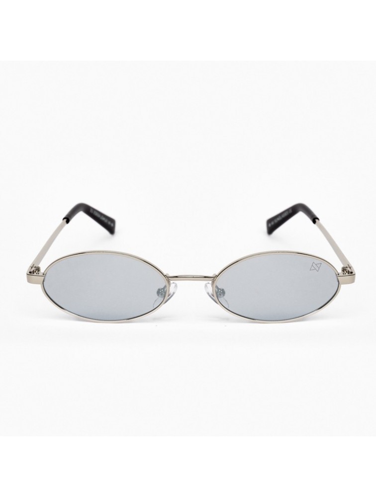 A\V SUNGLASSES Kyoto Silver Mirror Silver Metal Oval Sunglasses
