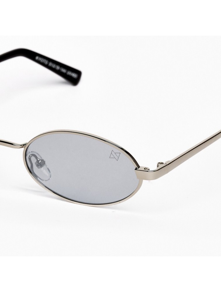 A\V SUNGLASSES Kyoto Silver Mirror Silver Metal Oval Sunglasses
