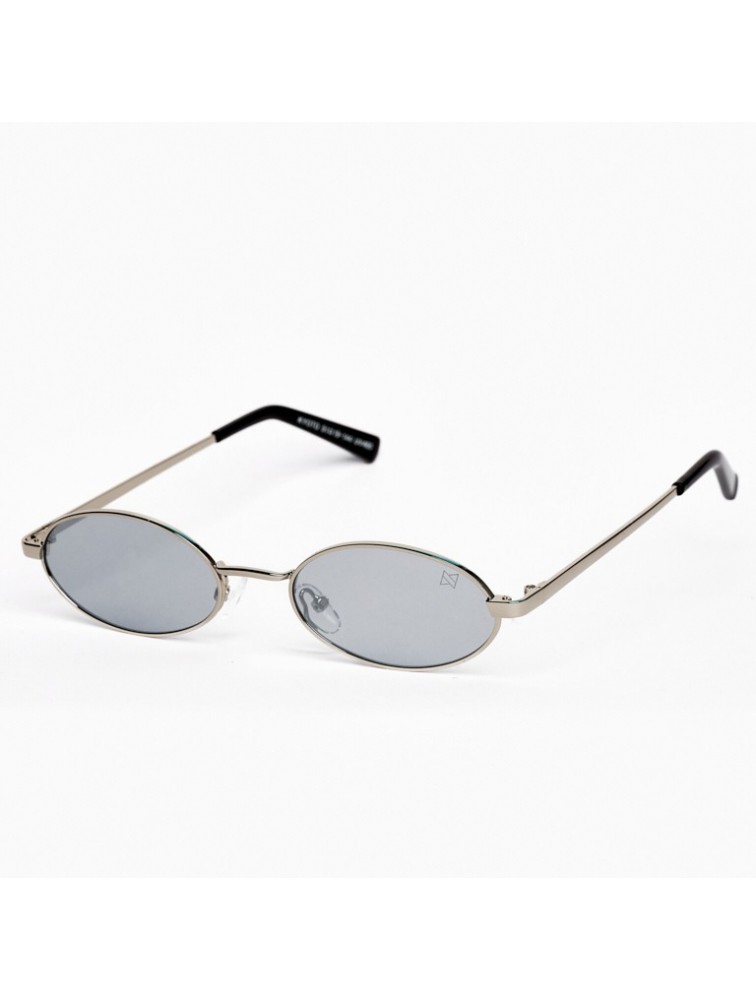 A\V SUNGLASSES Kyoto Silver Mirror Silver Metal Oval Sunglasses