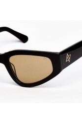 A\V SUNGLASSES Melania Black Μαύρα γυαλιά ηλίου με μπεζ φακούς