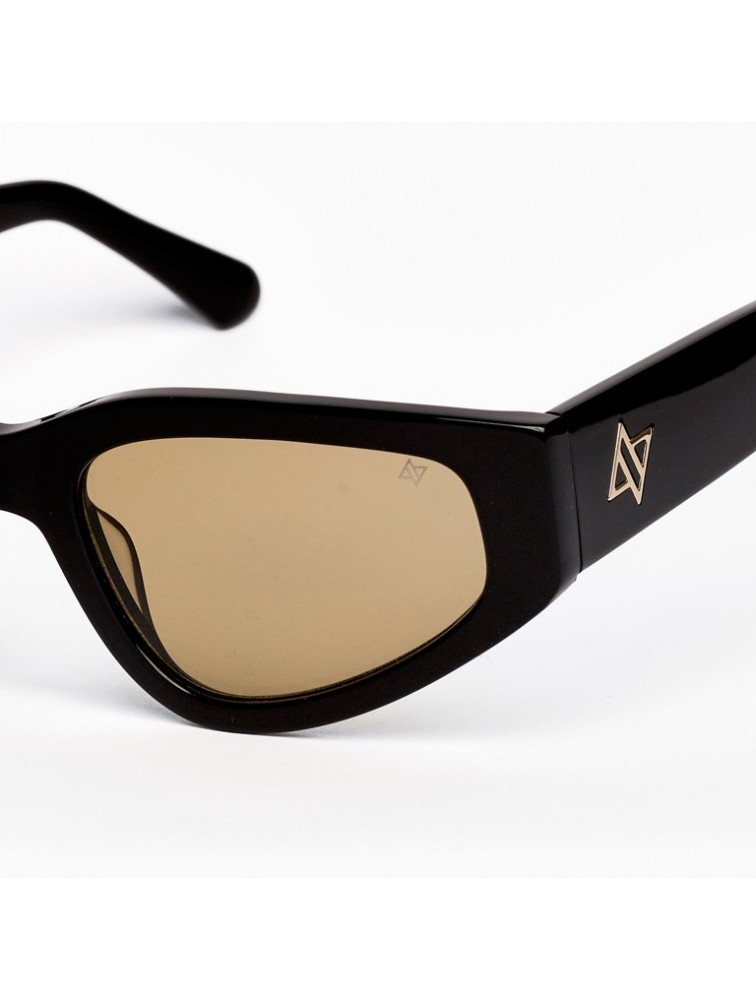 A\V SUNGLASSES Melania Black Μαύρα γυαλιά ηλίου με μπεζ φακούς