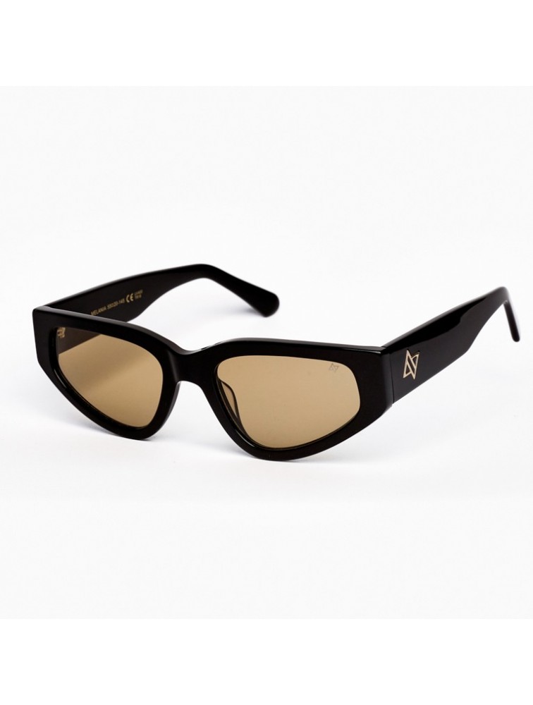 A\V SUNGLASSES Melania Black Μαύρα γυαλιά ηλίου με μπεζ φακούς