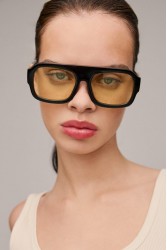 A\V SunglaSSES Mila  Black sunglasses with yellow lenses