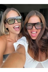 A\V SUNGLASSES Mila Μπορντώ Γυαλιά Ηλίου με πράσινους φακούς